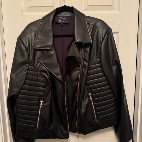 Parker Jackets & Blazers - Nina Parker Quilted Black Leather Jacket
